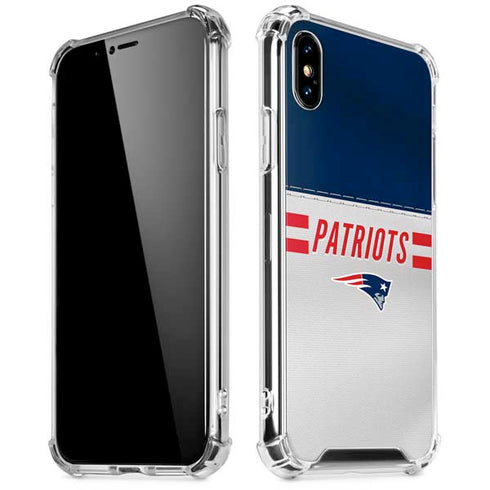 NFL New England Patriots White Striped iPhone XS Max Clear Case
